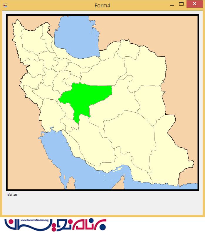 نقشه ایران با تفکیک شهر ها و خاصیت کلیک روی هر شهر در سی شارپ