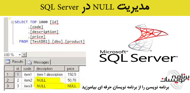مدیریت NULL در SQL Server