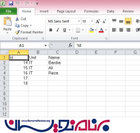 آموزش گرفتن خروجی Excel از جدول بانک اطلاعاتی