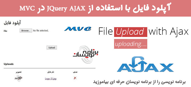 آپلود فایل با استفاده از JQuery AJAX در MVC