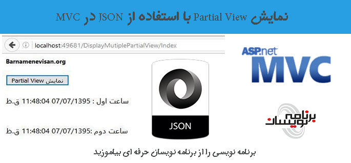 نمایش Partial View با استفاده از JSON در MVC