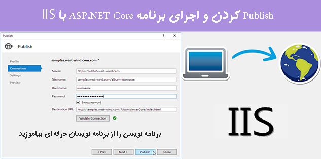 Publish کردن و اجرای برنامه ASP.NET Core با IIS